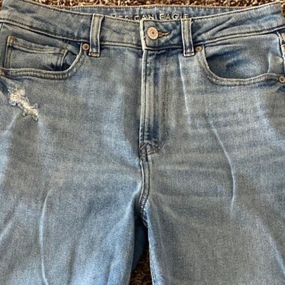 American Eagle Mom Jean Women Size 8 Regular Stretch Tapered Straight - Picture 2 of 8